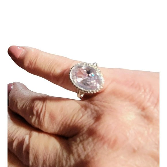Unbranded Jewelry - Women's Teen Size 6 Silver Tone Clear Stone Ring Cut Out Boho Casual Dressy